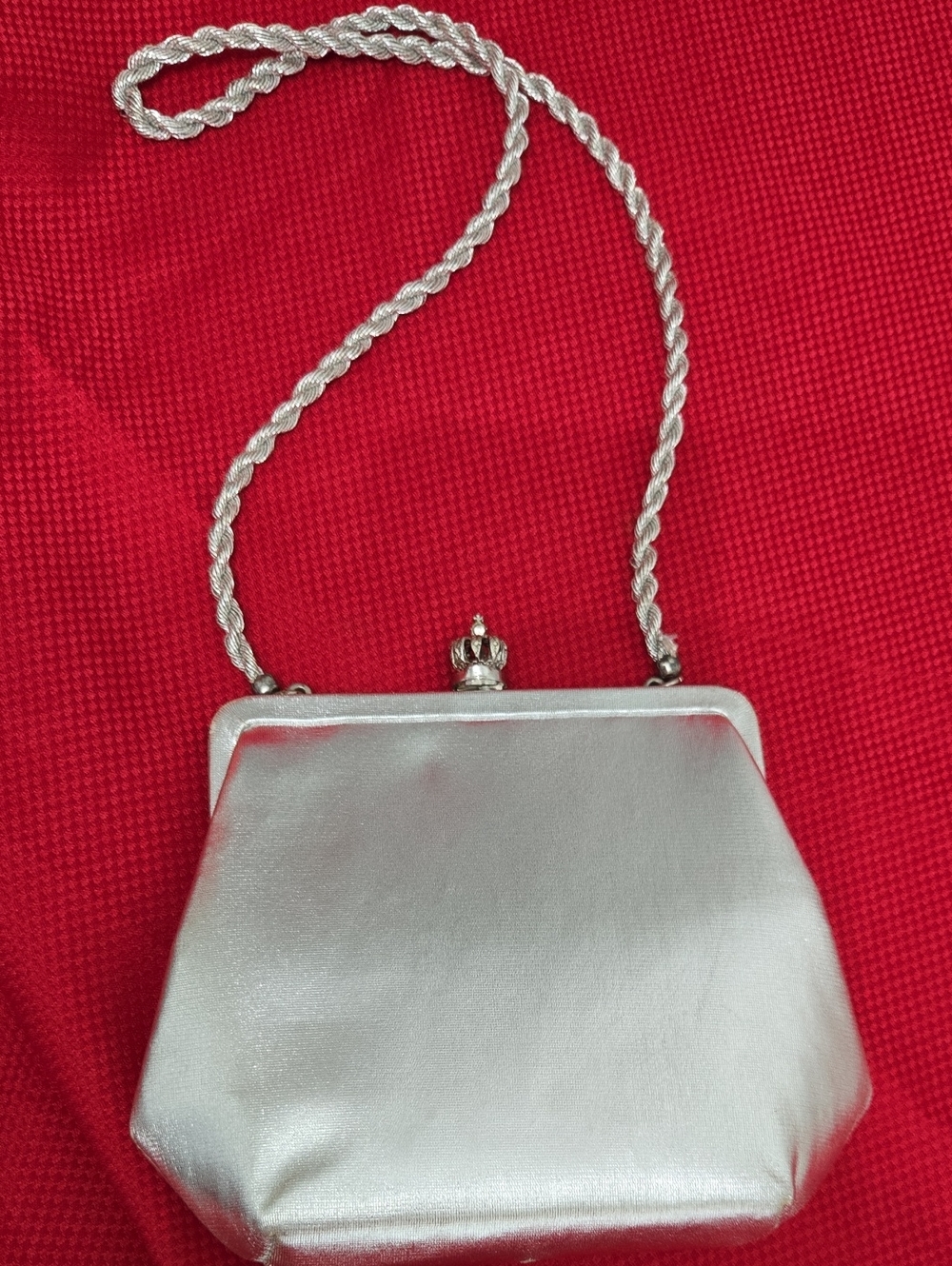 Vintage 1950s Silver After Five  Hollywood Evening Bag Kisslock